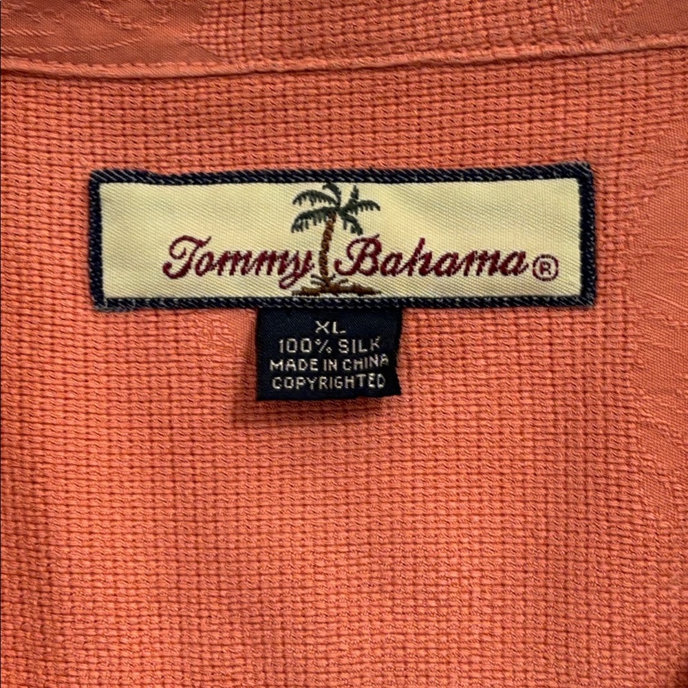 Tommy Bahama Coral Button-Up Short Sleeve Shirt Men’s 100% Silk Palm Trees Large - Picture 3 of 13